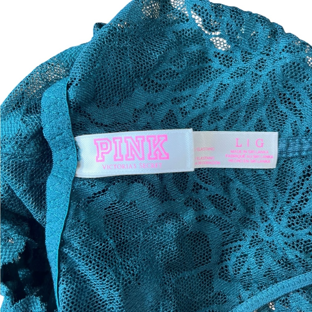 Victoria’s Secret PINK Teal Lace Racerback Bralette Large - Picture 7 of 8